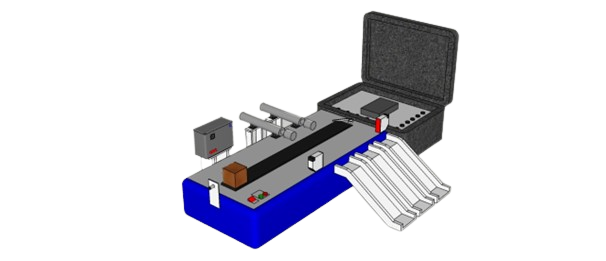 Desain depan prototipe mesin sortir parcel